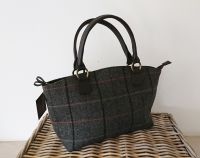 Tweedmill Tote Bag - Green/Grey Tweed Handbag