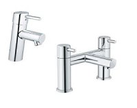Grohe Concetto Smooth Body Basin Mixer and Bath Filler