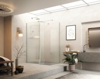 Roman Haven Select 1100mm Fluted Wetroom Panel (8mm) - Brushed Nickel