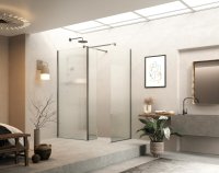Roman Haven Select 1200mm Fluted Wetroom Panel (8mm) - Gunmetal