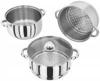 Judge Essentials 3 Tier Glass Lid Steamer Set 22cm