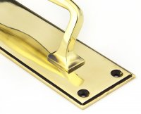 Aged Brass 300mm Art Deco Pull Handle on Backplate