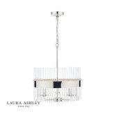 Laura Ashley Alexa 3lt Pendant Polished Nickel Glass Rods
