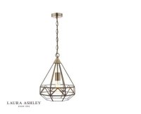 Laura Ashley Zaria Pendant Antique Brass Glass