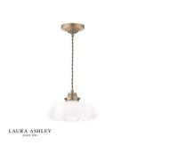 Laura Ashley Banham Pendant Matt Antique Brass and White Glass