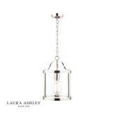Laura Ashley Harrington Lantern Polished Nickel Glass