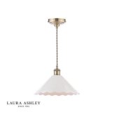 Laura Ashley Daws Pendant White Ceramic and Antique Brass