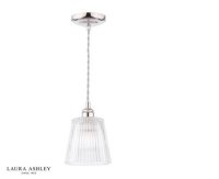 Laura Ashley Callaghan Pendant Polished Nickel and Ribbed Glass