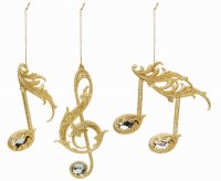 Premier Decorations Gold Glitter Music Note 12cm - Assorted