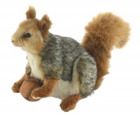 Soft Toy Grey Squirrel Crouching by Hansa (26cm.H) 8049