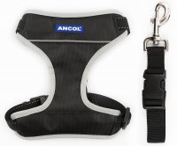 Ancol Travel & Exercise Black Dog Harness - Small