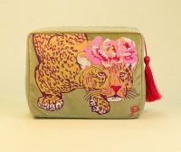 Powder UK Climbing Leopard Velvet Washbag - Free Gift bag