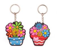 Flower Pot Rubber Key Ring