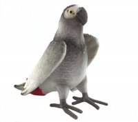 Soft Toy Bird. African Grey Parrot by Hansa (27cm ) 7986