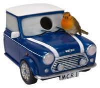 Vivid Arts Classic Mini Cooper Car & Robin Garden Birdhouse