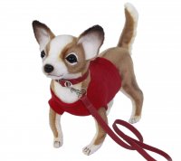 Soft Toy Chihuahua Dog with Red Shirt & Lead (24cm) 7551