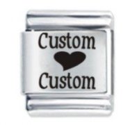 Large 13mm Custom Made ETCHED Italian Charm - Any Names and Love