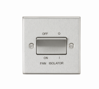 Knightsbridge 10AX 3 Pole Fan Isolator Switch - Square Edge Brushed Chrome - (CS11BC)