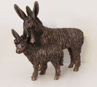 Donkey & Baby Cold Cast Bronze Ornament - Frith Sculpture