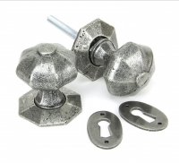 Pewter Octagonal Mortice/Rim Knob Set