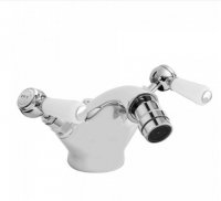 Bayswater White & Chrome Lever Mono Bidet Mixer with Hex Collar