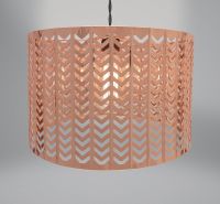 Lampshade - Rose Gold Copper Metal - Chevron