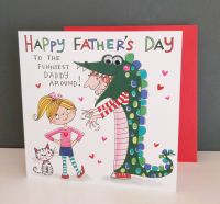 Fathers Day Card - Funniest Daddy Around - 3D Googly Eyes - Eye Eye 