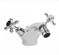 Bayswater Black & Chrome Crosshead Mono Bidet Mixer with Dome Collar