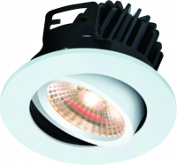 Knightsbridge IP20 7W LED 3000K Warm White Tilt Downlight with Fixed White Bezel - (VFRCOBWW1)