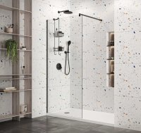 Roman Haven Select 1400mm Wetroom Panel (10mm) - Matt Black