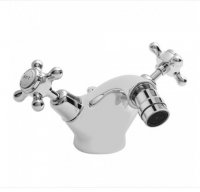 Bayswater White & Chrome Crosshead Mono Bidet Mixer with Dome Collar