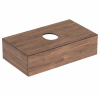 Geberit VariForm 900mm One Drawer Hickory Vanity Unit for Lay-On Basin