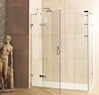 Roman Liberty 8mm Hinged Door with Two In-Line Panels 1600 x 800mm (Corner Fitting)