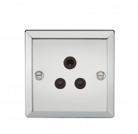 Knightsbridge 5A Unswitched Socket with Black Insert - Bevelled Edge Polished Chrome - (CV5APC)