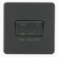 Knightsbridge Screwless 10AX 3 pole Fan Isolator Switch - Anthracite - (SF1100AT)