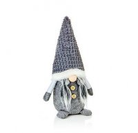 Premier Decorations 39cm Grey Bearded Knitted Gonk with Buttons