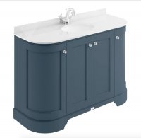 Bayswater Bathrooms 1200mm Stiffkey Blue 4-Door Curved Basin Cabinet