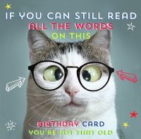 Birthday Card - Cat in Glasses - Funny Beautiful Ling Design