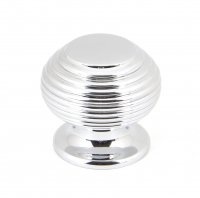 Polished Chrome Beehive Cabinet Knob 30mm