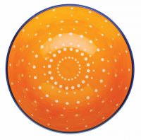 kitchencraft glazed stoneware bowl orange spot 15.5x7.5cm