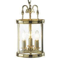 Dar Lambeth Lantern Circular Hall Dual Mount Polished Brass