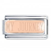 MYJOURNEY Rose Gold SuperlinkPlate Engraved Inspirational Motivational Bracelet Charm