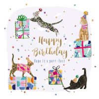 Birthday Card - Cat - Purr-fect - 3D Foiled - Talking Pictures