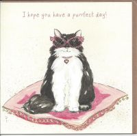 Birthday Card - Purrfect Day - Black Cat - Angie Thomas