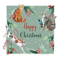 Christmas Card - Festive Cats - The Wildlife Ling Design