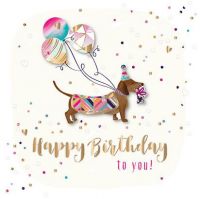 Birthday Card - Dachshund - 3D - Strawberry Fizz Talking Pictures
