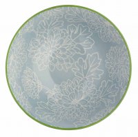 kitchencraft glazed stoneware bowl grey floral 15.5x7.5cm