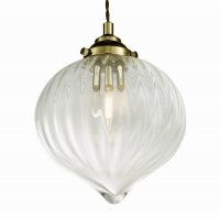 Mya 1 Light Single Pendant Antique Brass Glass