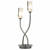 Dar Morgan 2 Light Table Lamp Black Chrome