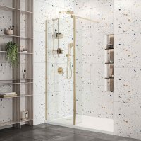 Roman Haven Select 400mm Pivot Deflector Panel (10mm) - Brushed Brass